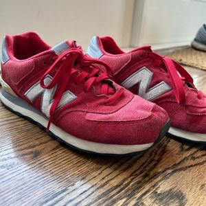 Red New Balance Shoes 574